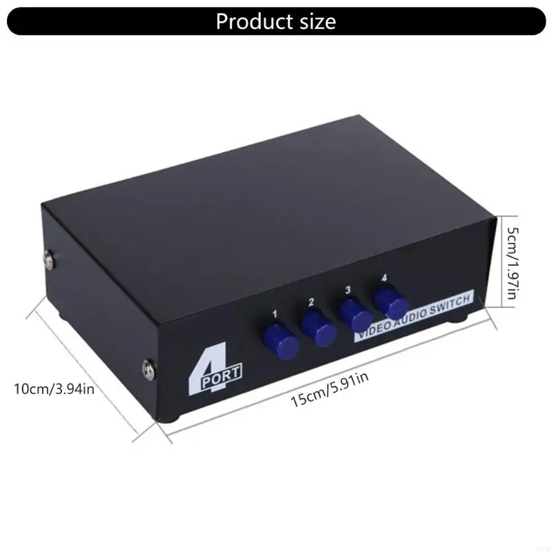 Black 4-Channel Video Switcher for AV Devices 6 Black 4-Channel Video Switcher for AV Devices - Image 6