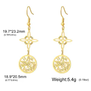 Vintage Stainless Steel Drop Earrings with Skeleton Pattern 18 S6a01815a7c1744e1bfd22b036036c5fbj