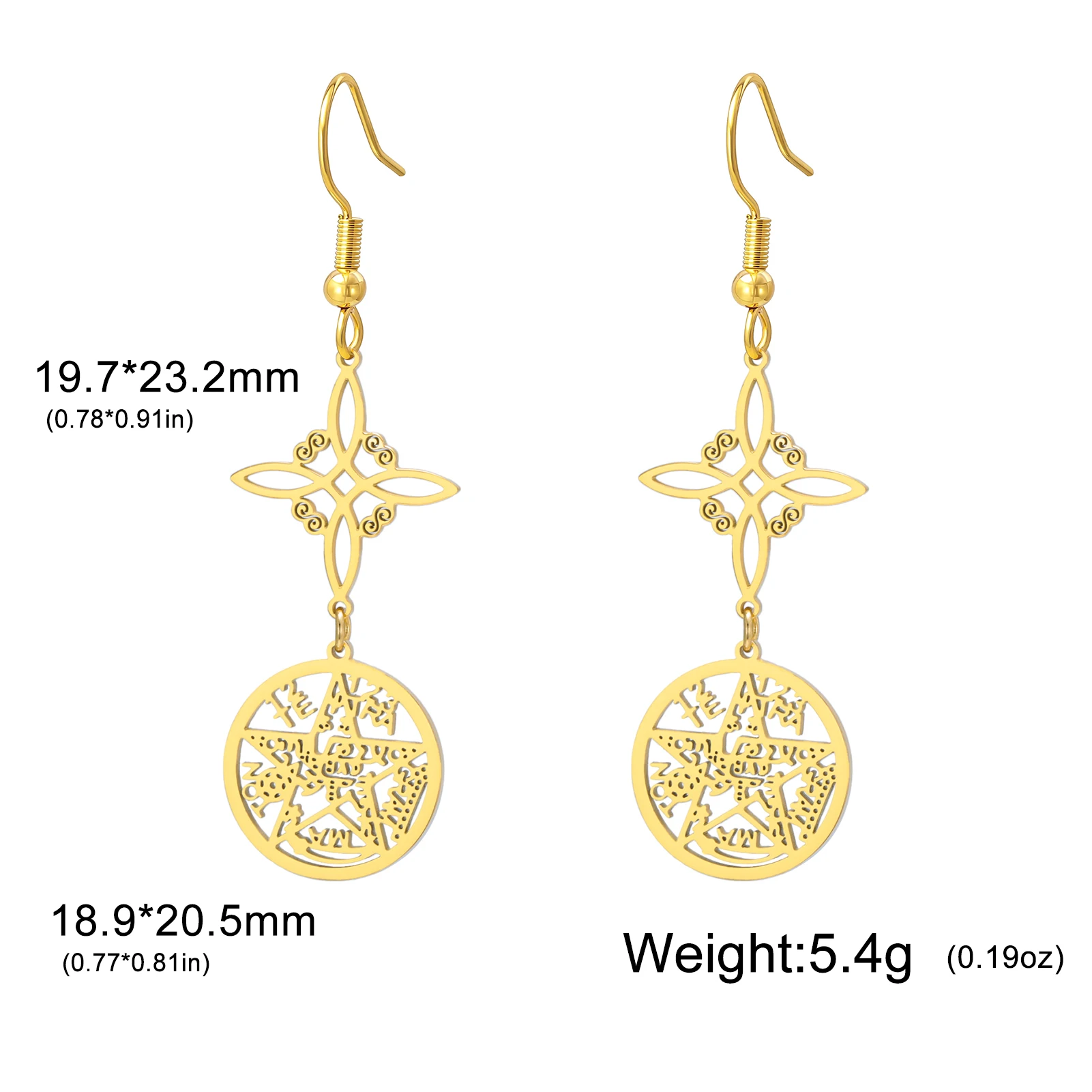 Vintage Stainless Steel Drop Earrings with Skeleton Pattern 9 Vintage Stainless Steel Drop Earrings with Skeleton Pattern - Image 9