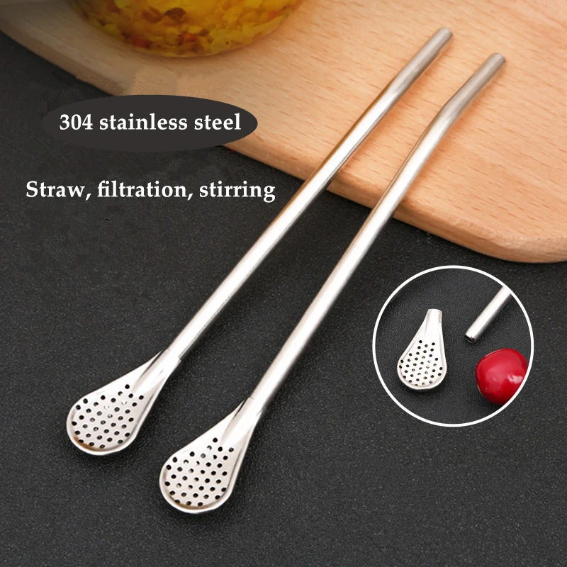 Stainless Steel Drinking Straw Spoon 17.2cm 3 Stainless Steel Drinking Straw Spoon 17.2cm - Image 3