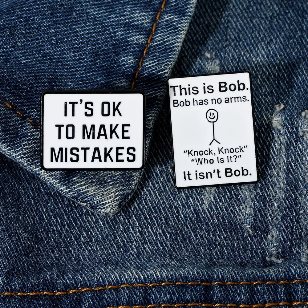 Humorous Cartoon Brooches with Text Features 5 Humorous Cartoon Brooches with Text Features - Image 5