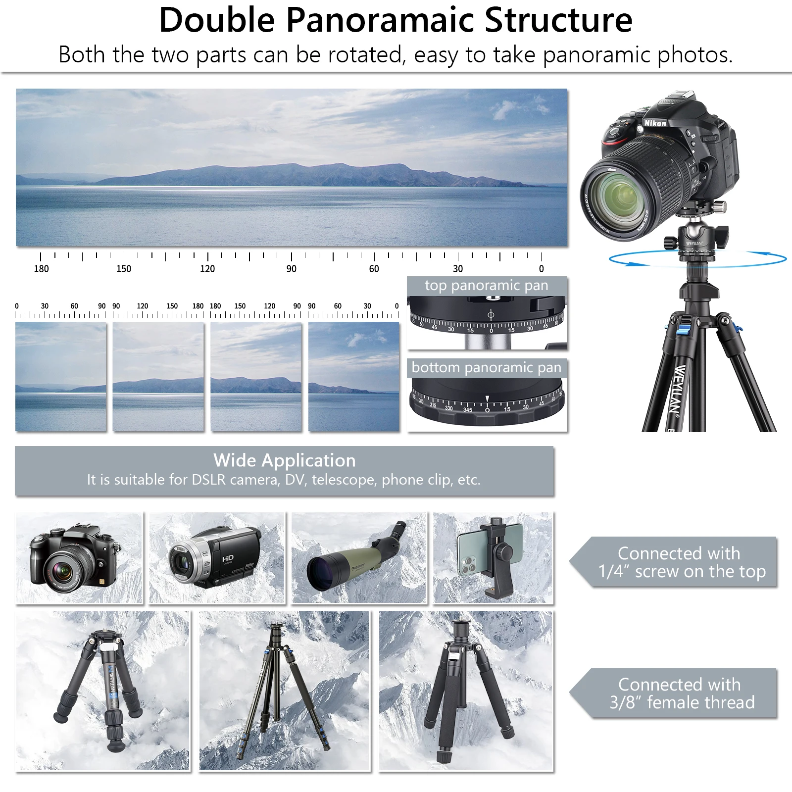 WEYLLAN EH36R Tripod Head for Precision Photography 4 WEYLLAN EH36R Tripod Head for Precision Photography - Image 4