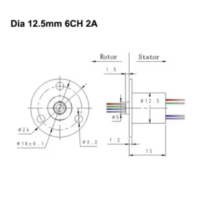 12.5mm Compact Electrical Slip Ring with 6 Channels 10 S6a9cf18046d042a184a40f959610d1b7P