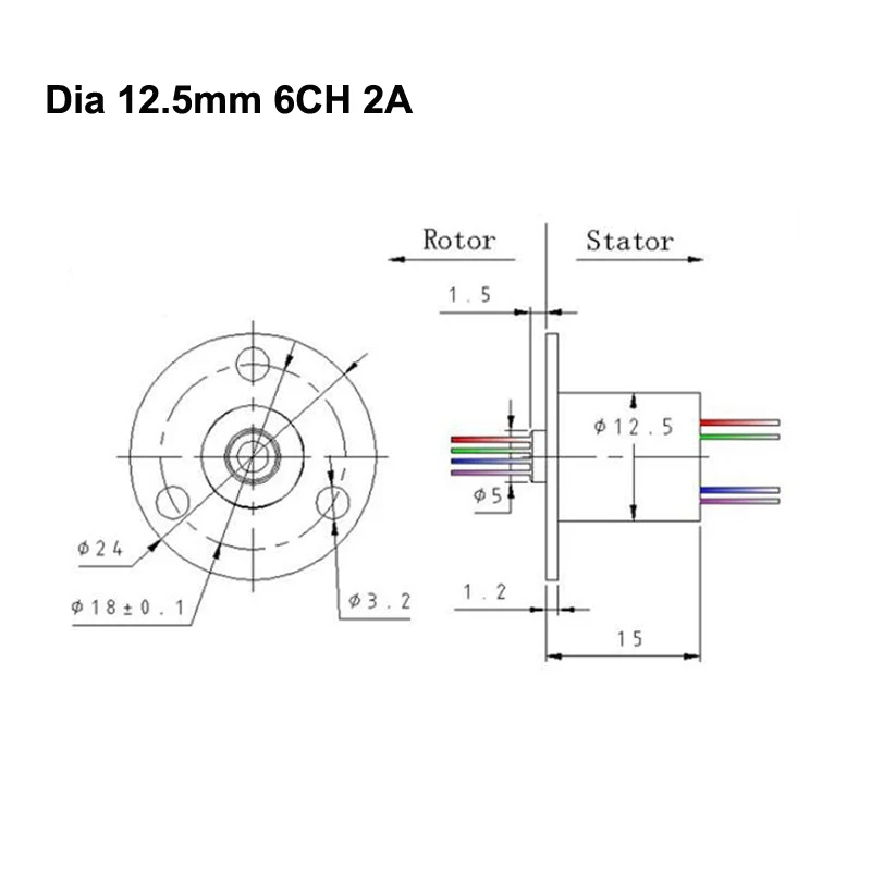 12.5mm Compact Electrical Slip Ring with 6 Channels 5 12.5mm Compact Electrical Slip Ring with 6 Channels - Image 5