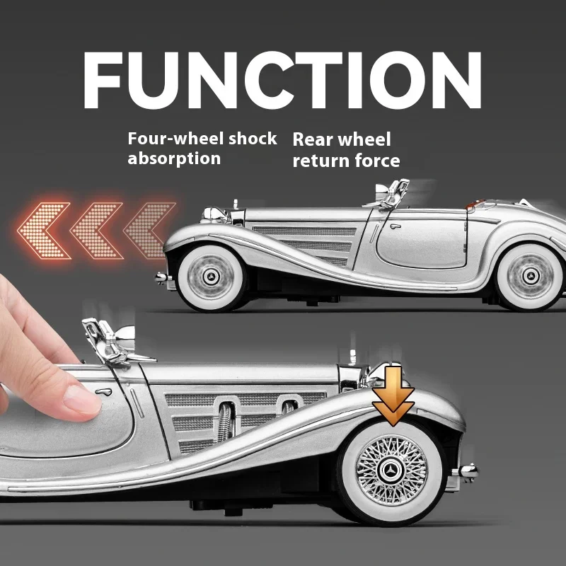 Silver Diecast Classic Car Model 1:24 Scale 6 Silver Diecast Classic Car Model 1:24 Scale - Image 6