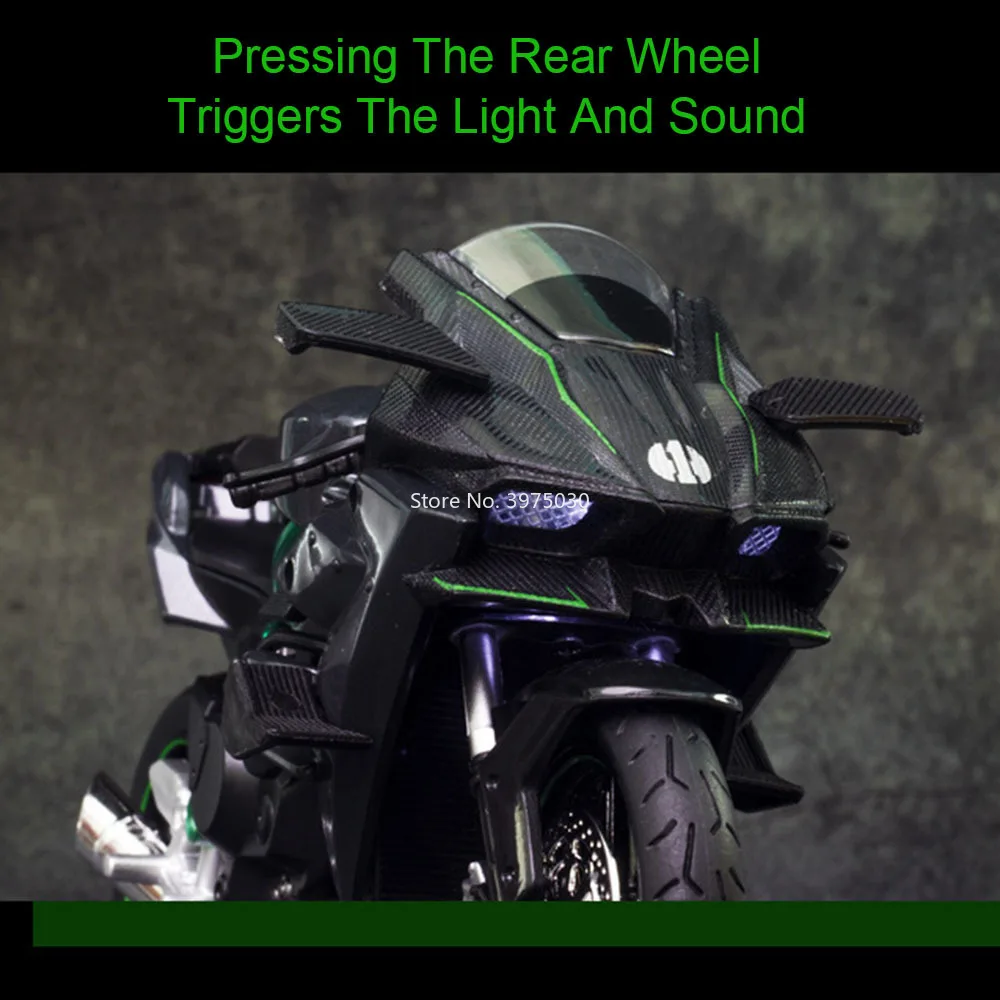 1:12 Scale Motorcycle Replica in Blue or Black 3 1:12 Scale Motorcycle Replica in Blue or Black - Image 3