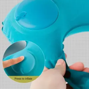 Bright Teal Inflatable U-Shaped Travel Pillow 12 S6b319ceae84b4d10a1e4723bb517a5can