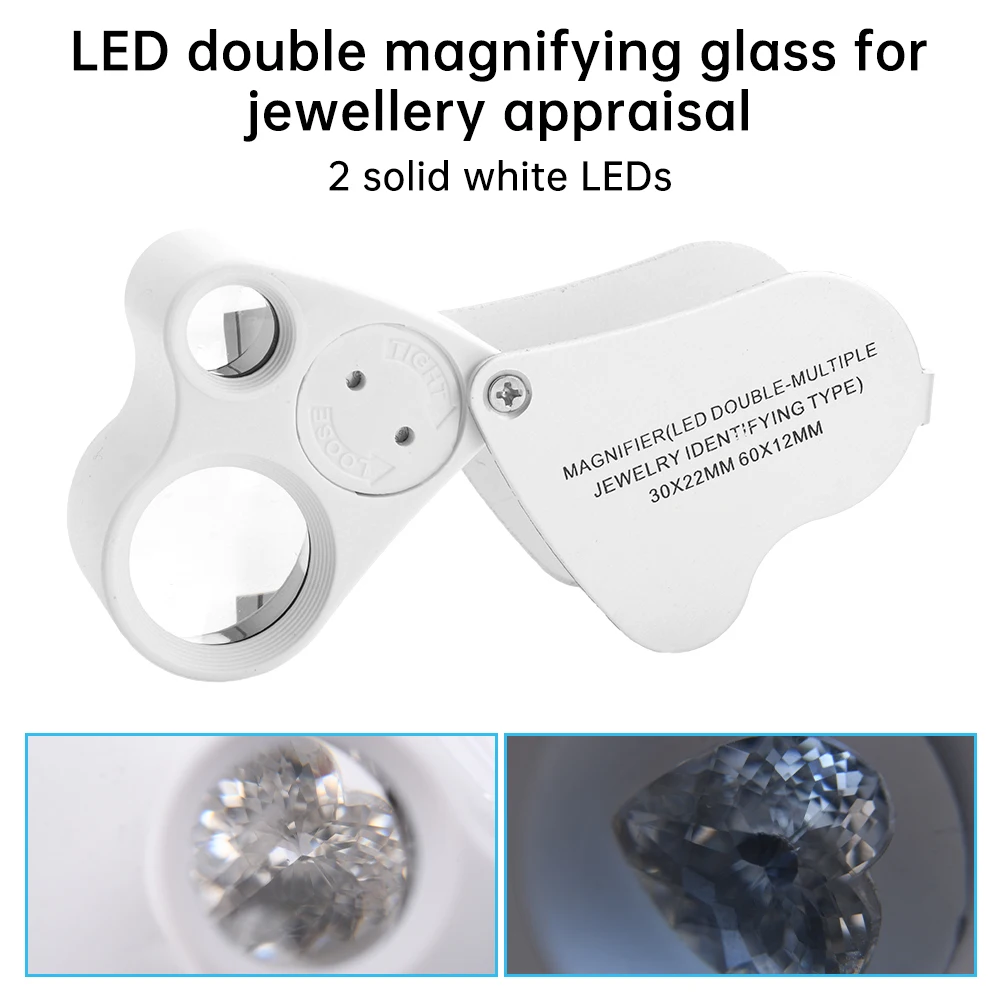 White Dual-Magnification Jewelry Loupe with LED 3 White Dual-Magnification Jewelry Loupe with LED - Image 3