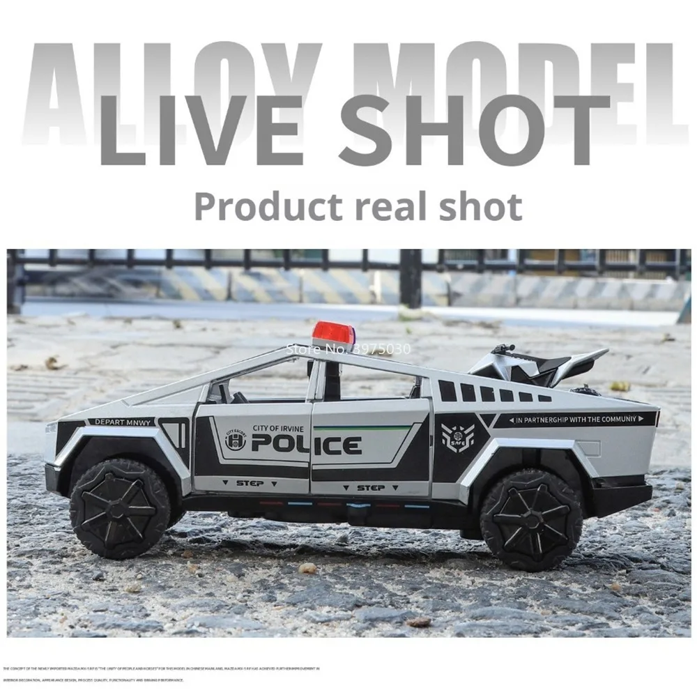 1:32 Scale Diecast Police Car with Lights 6 1:32 Scale Diecast Police Car with Lights - Image 6
