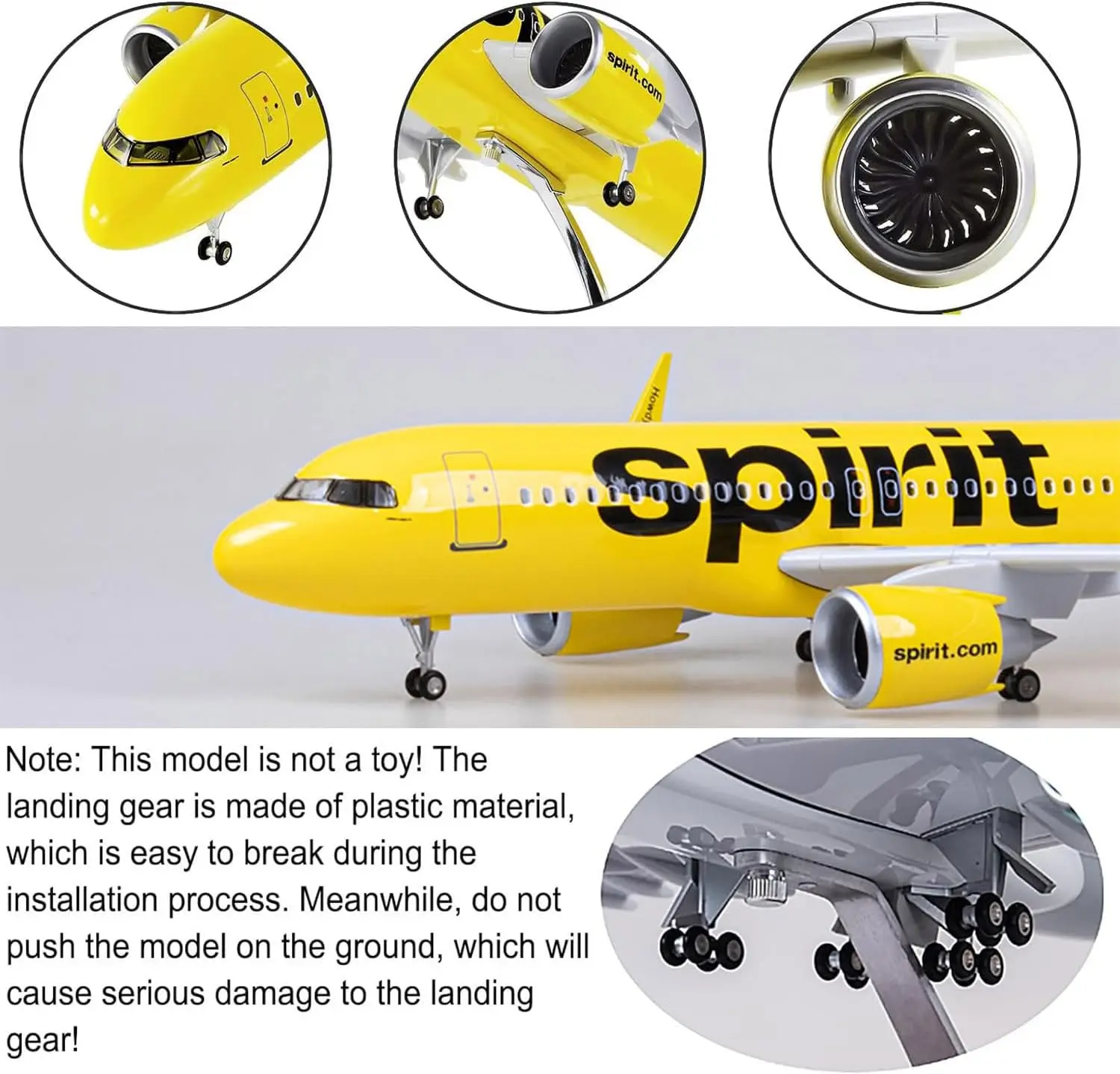 Vibrant Yellow Airbus A320 Model 1/80 Scale 4 Vibrant Yellow Airbus A320 Model 1/80 Scale - Image 4