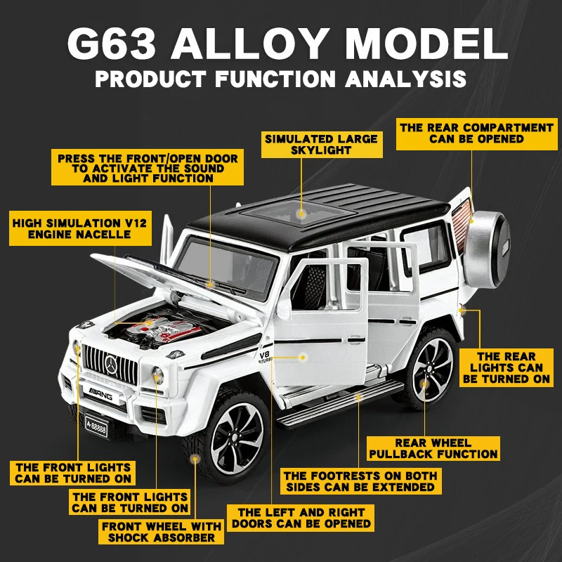 1:32 Mercedes Benz G63 Diecast Model Car 2 1:32 Mercedes Benz G63 Diecast Model Car - Image 2