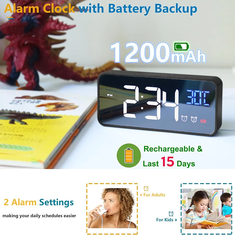 Digital Alarm Clock with 5.7-Inch LED Display 6 Digital Alarm Clock with 5.7-Inch LED Display - Image 6