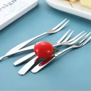 Stainless Steel Fruit Fork Set - 5 or 10 Pieces 11 S6c50ff1760aa4c2e9e6c2a402d57684ec
