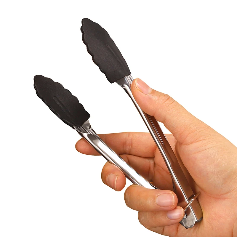 7-Inch Silicone BBQ Tongs with Stainless Steel 2 7-Inch Silicone BBQ Tongs with Stainless Steel - Image 2