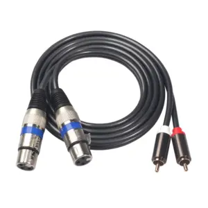 Dual 3pin XLR to RCA Audio Cable, 1.5M 13 S6cf9d0cbb96145cdb0c55d1504bdfaf2H