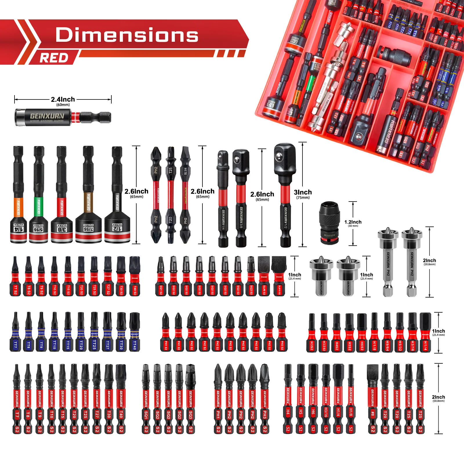 Professional Impact Screwdriver Set with 98 Pieces 2 Professional Impact Screwdriver Set with 98 Pieces - Image 2