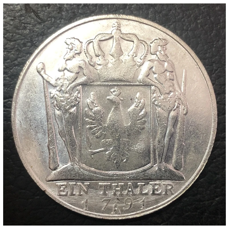 Vintage 1791 German Thaler Replica Coin 2 Vintage 1791 German Thaler Replica Coin - Image 2