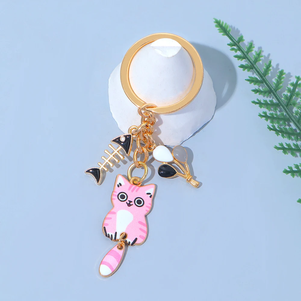 Cute Wagging Tail Cat Keychain with Fishbone Charm 9 Cute Wagging Tail Cat Keychain with Fishbone Charm - Image 9