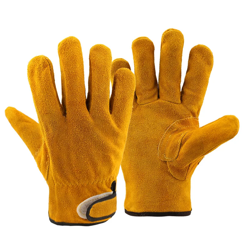 Bright Yellow Cowhide Safety Gloves for Hand Protection 6 Bright Yellow Cowhide Safety Gloves for Hand Protection - Image 6
