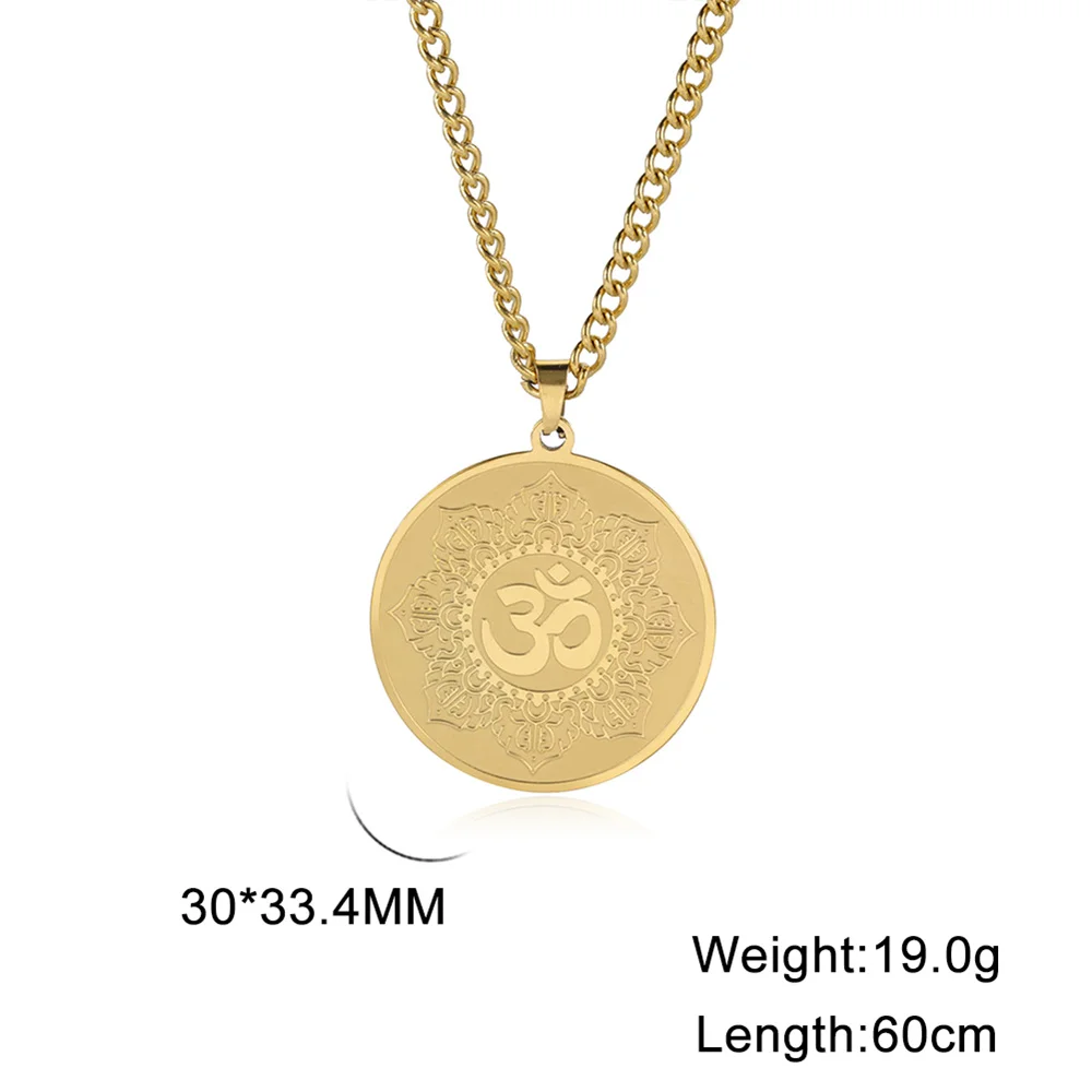 Elegant Gold Lotus Aum Pendant Necklace 6 Elegant Gold Lotus Aum Pendant Necklace - Image 6
