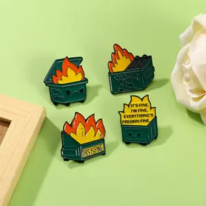 Humorous "It's Fine" Enamel Pin Set 8 S6ddb4f74c1bd42989616ae9e14dca132f