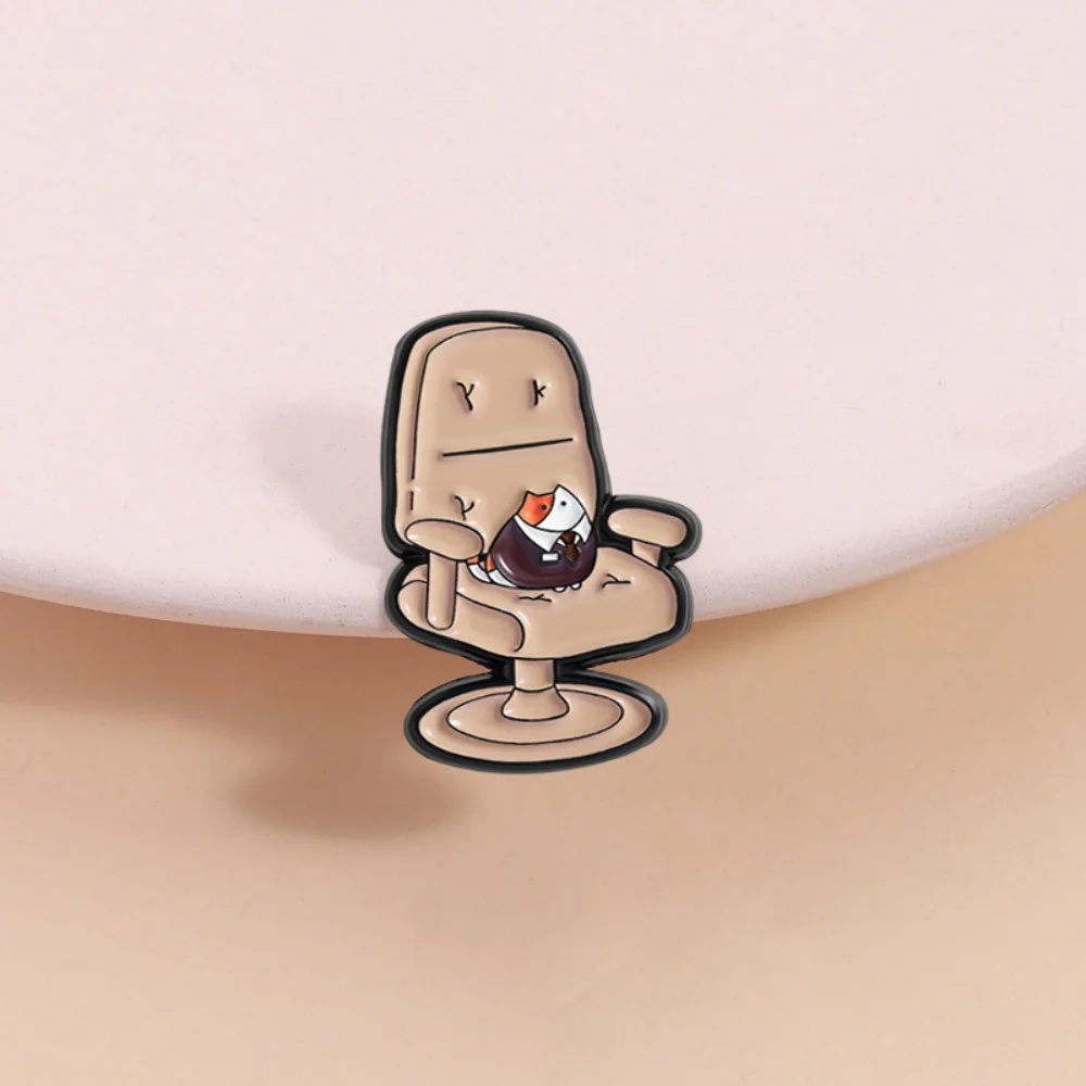 Whimsical Cat Office Chair Brooch 5 Whimsical Cat Office Chair Brooch - Image 5