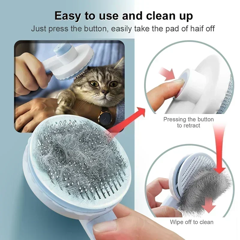 Light Green Pet Grooming Brush for Cats 2 Light Green Pet Grooming Brush for Cats - Image 2