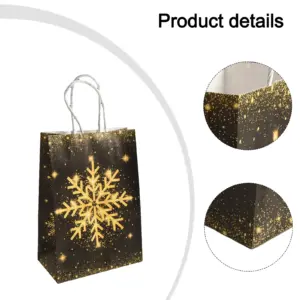 Elegant Black and Gold Christmas Gift Bags Set 14 S6e5a2dce793946508fe13b078114d679b