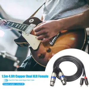Dual 3pin XLR to RCA Audio Cable, 1.5M 9 S6e9b11433fc146f28c9a451a478b7f95U