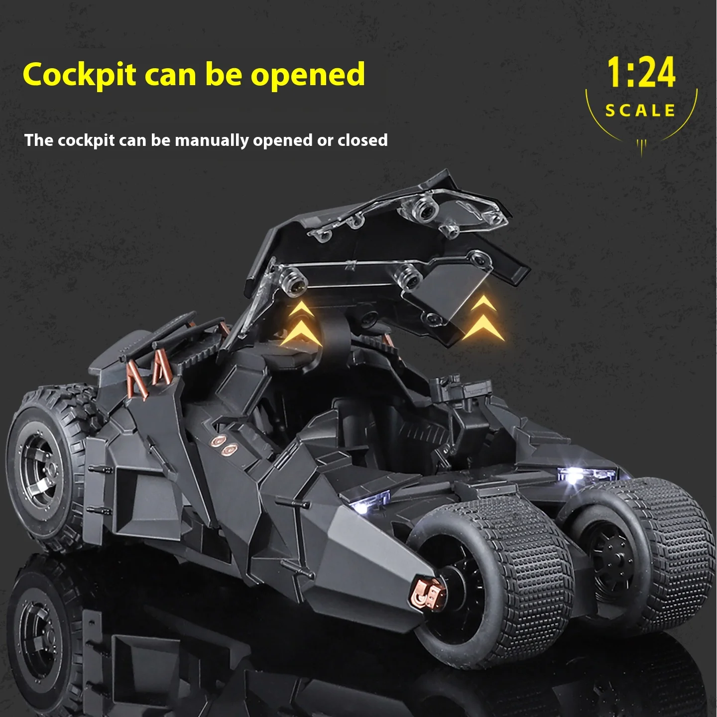 Dark Knight Batmobile 1:24 Alloy Model 5 Dark Knight Batmobile 1:24 Alloy Model - Image 5