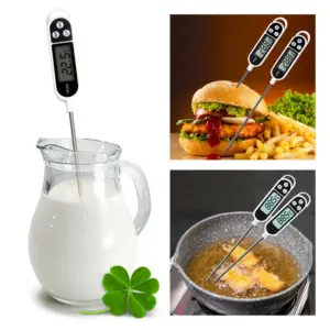 White Digital Food Thermometer with Stainless Steel Probe 12 S6ef25a24011341e5898d961d6c97c979s