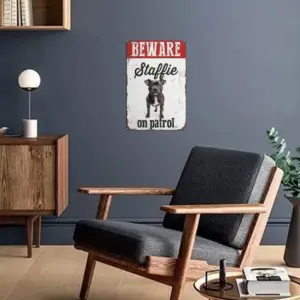 Vintage Staffordshire Bull Terrier Warning Sign 8 S6f24d9811f4346e6bcb9b1558d9bb922N