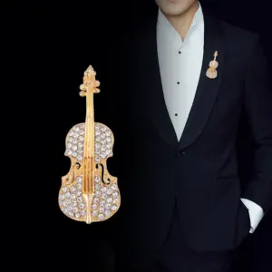 Elegant Violin Brooch in Gold and Silver 11 S6f2ea3c8d6e24d74862e294ce2be53deD