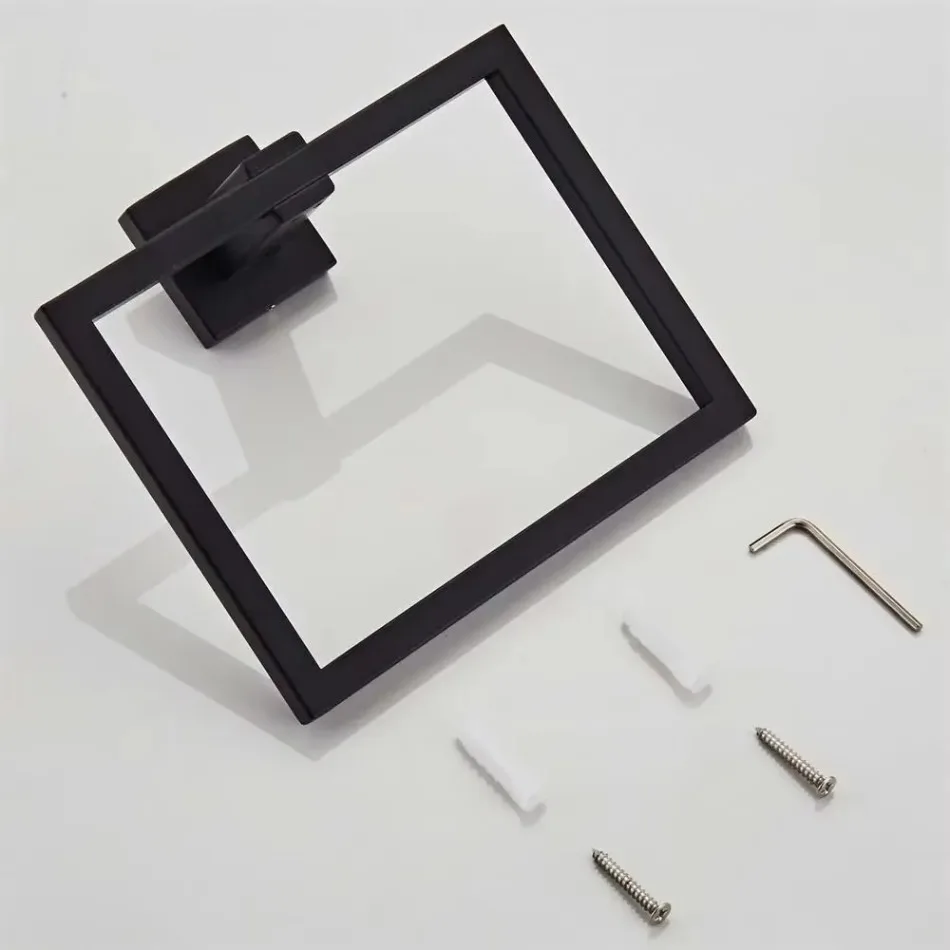 Modern Black Stainless Steel Towel Ring 6 Modern Black Stainless Steel Towel Ring - Image 6