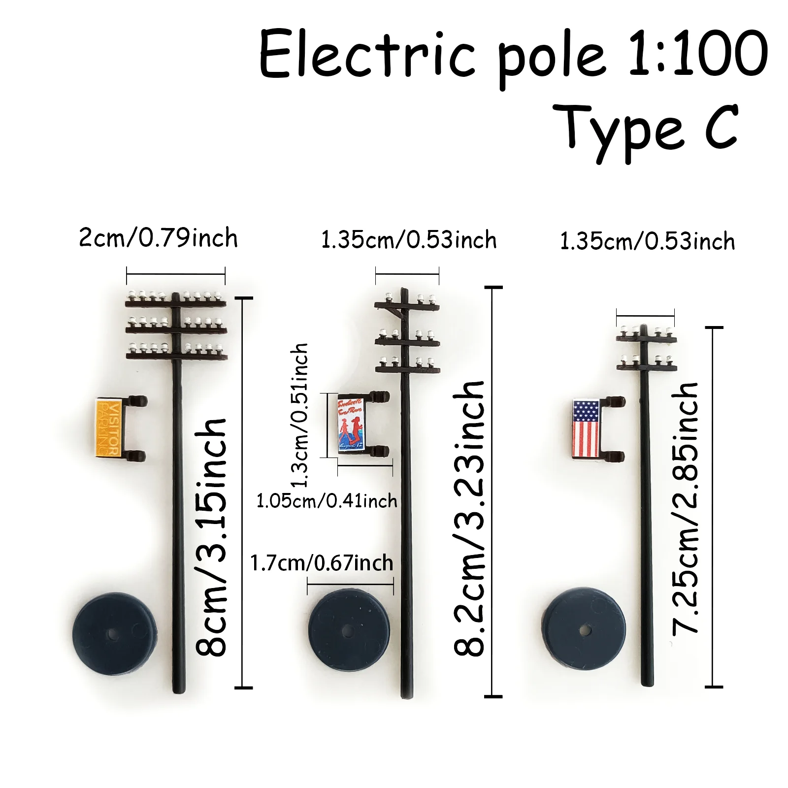 Miniature Electric Utility Poles Set for Dioramas 4 Miniature Electric Utility Poles Set for Dioramas - Image 4