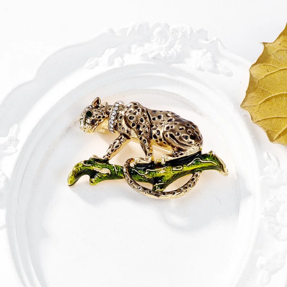 Vintage Leopard Brooch with Green Eyes 3 Vintage Leopard Brooch with Green Eyes - Image 3