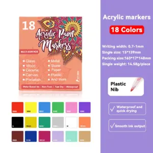 Vibrant Acrylic Marker Set for Artists 18 S6fc8ad1f57e94c0ab7ac10c5a4688bcdu