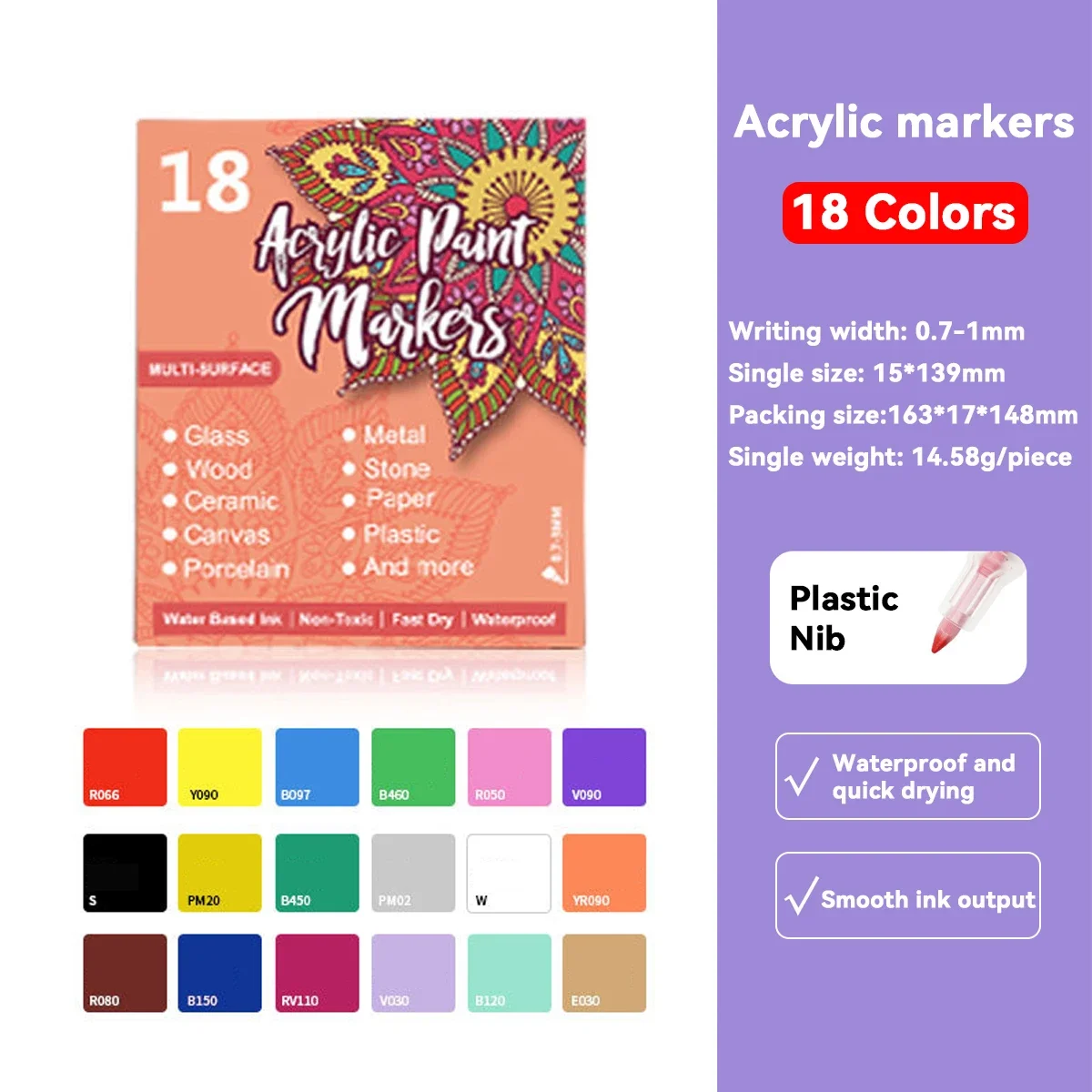 Vibrant Acrylic Marker Set for Artists 9 Vibrant Acrylic Marker Set for Artists - Image 9