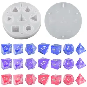 Silicone Polyhedral Dice Mold for Resin Crafts