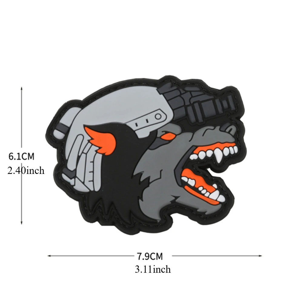 Edgy Skull & Wolf PVC Patch for Gear 5 Edgy Skull & Wolf PVC Patch for Gear - Image 5