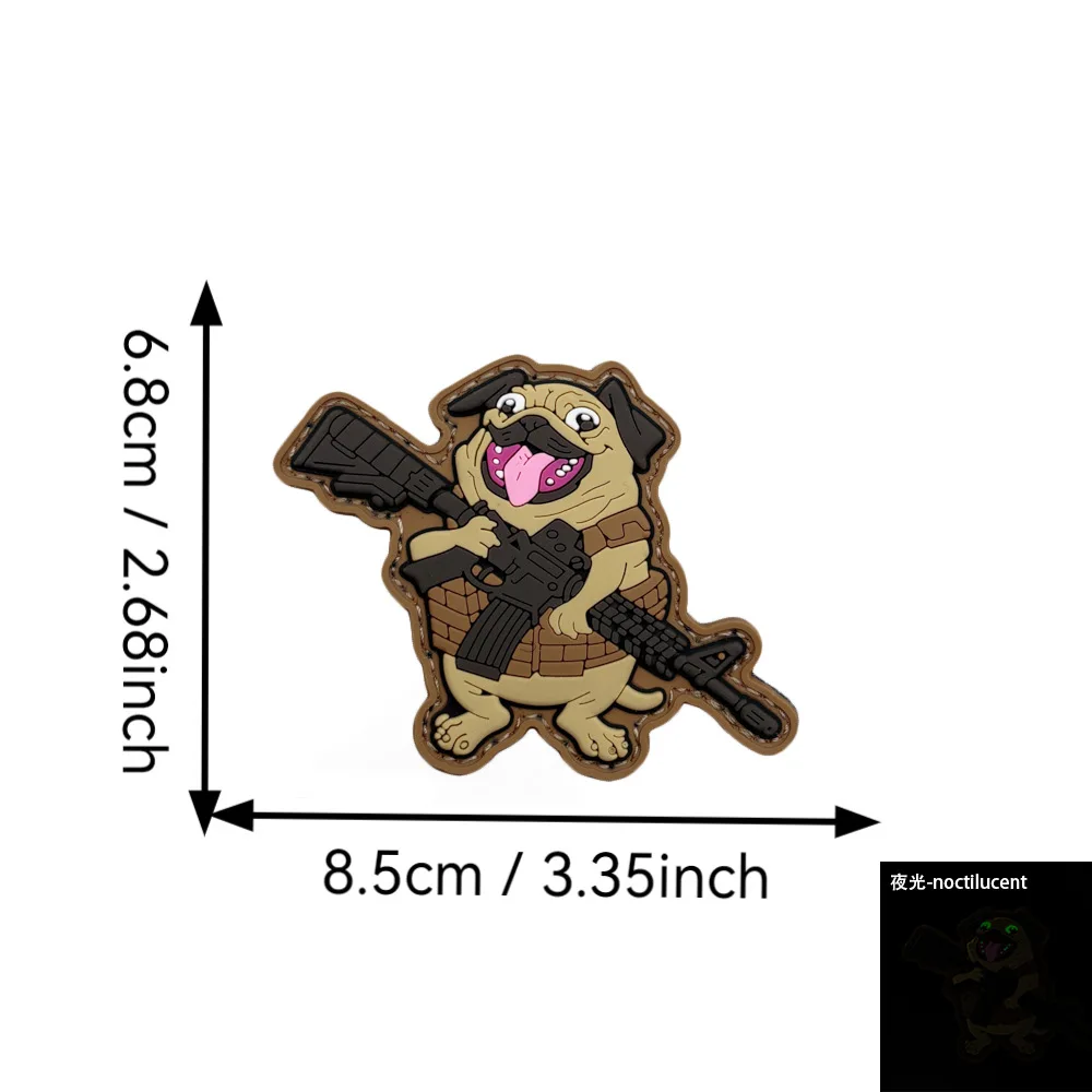 Creative Cartoon Pug PVC Patch 6.8cm x 8.5cm 2 Creative Cartoon Pug PVC Patch 6.8cm x 8.5cm - Image 2