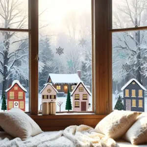 Christmas Houses Window Stickers 20x30cm Set 10 S7044116d947b4ffc8a71e96666349dcbF