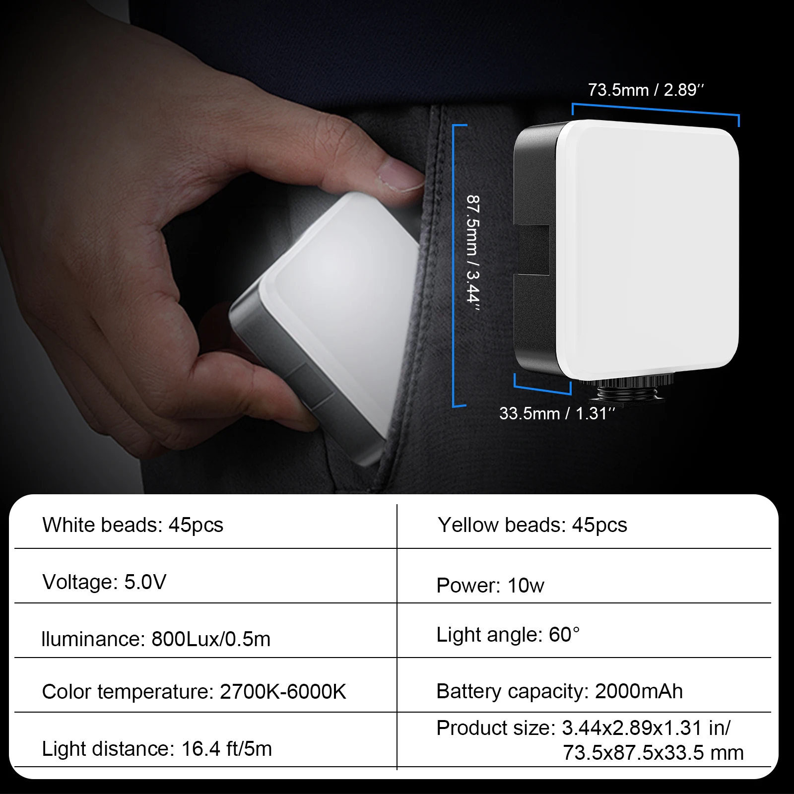 WEYLLAN Portable LED Light for Cameras 6 WEYLLAN Portable LED Light for Cameras - Image 6