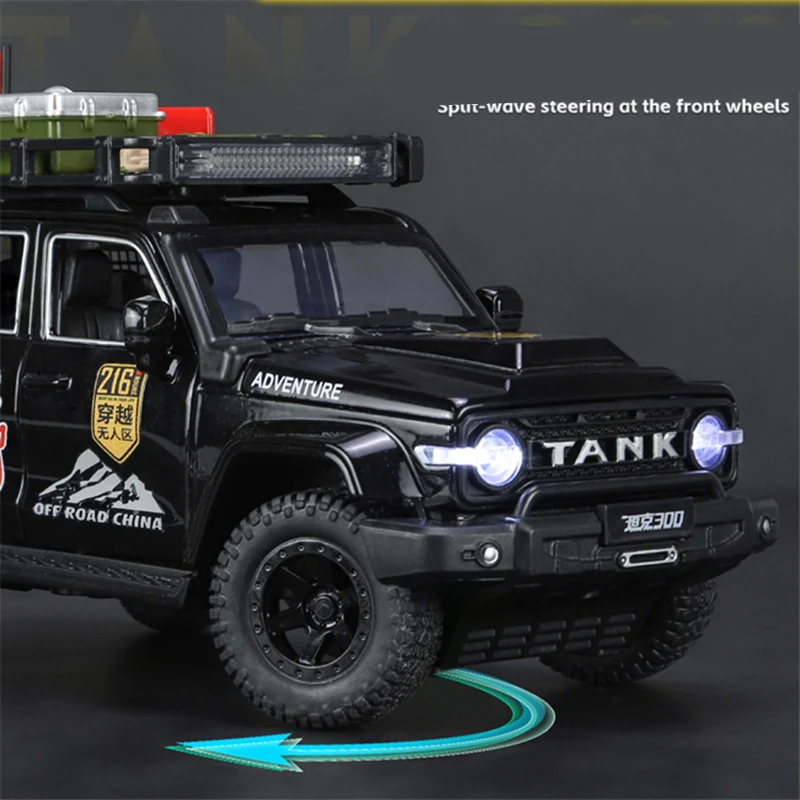 Black 1:24 Off-Road SUV Model with Sound & Light 6 Black 1:24 Off-Road SUV Model with Sound & Light - Image 6
