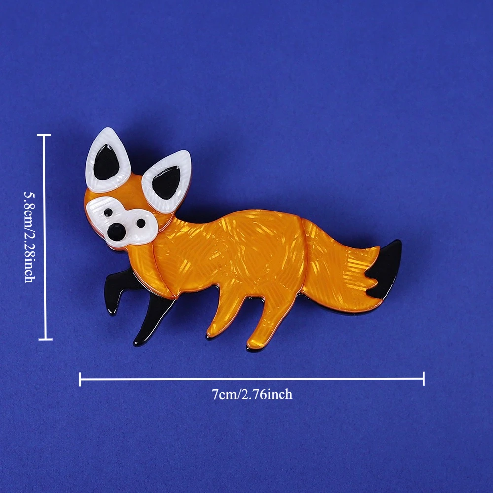 Playful Cartoon Fox Brooch in Vibrant Acrylic 2 Playful Cartoon Fox Brooch in Vibrant Acrylic - Image 2