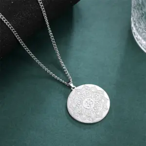 Stainless Steel Gold-Tone Pendant Necklace 16 S70d5a73983264b10a61c01371bd5e3a1B