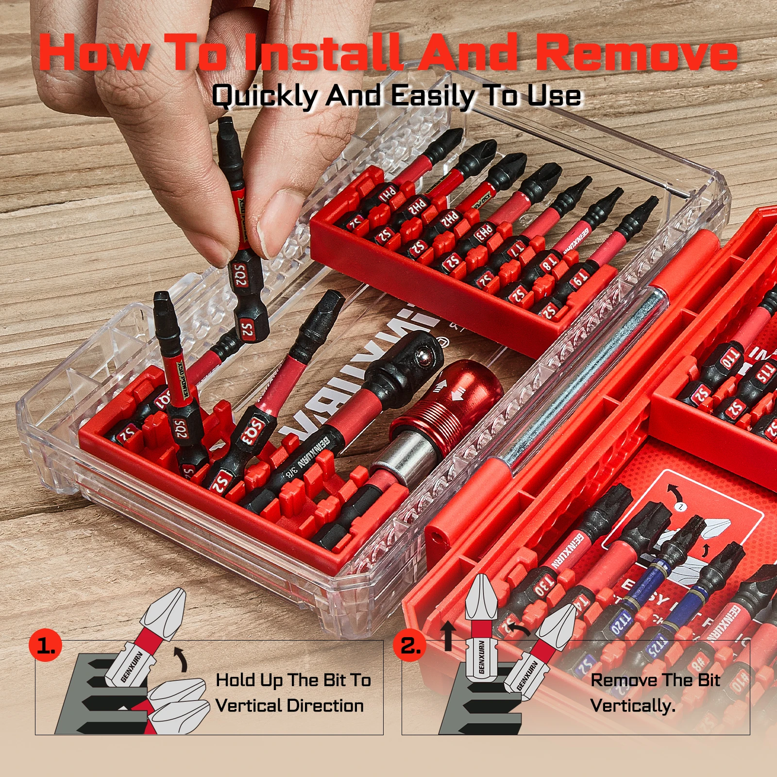 27-Piece Impact Screwdriver Bit Set with Case 6 27-Piece Impact Screwdriver Bit Set with Case - Image 6