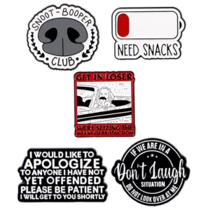 Cartoon-Themed Alloy Metal Brooch Set of Five