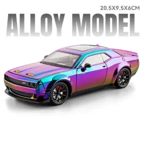 Rainbow Finish Diecast Dodge Challenger SRT Hellcat Model 15 S71681a99ee37419f989e37680972fee85