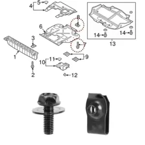 Black Steel Automotive Fastener Set with U-Clips 14 S71a8254fe3094784b2d9dca97ec8bba1H